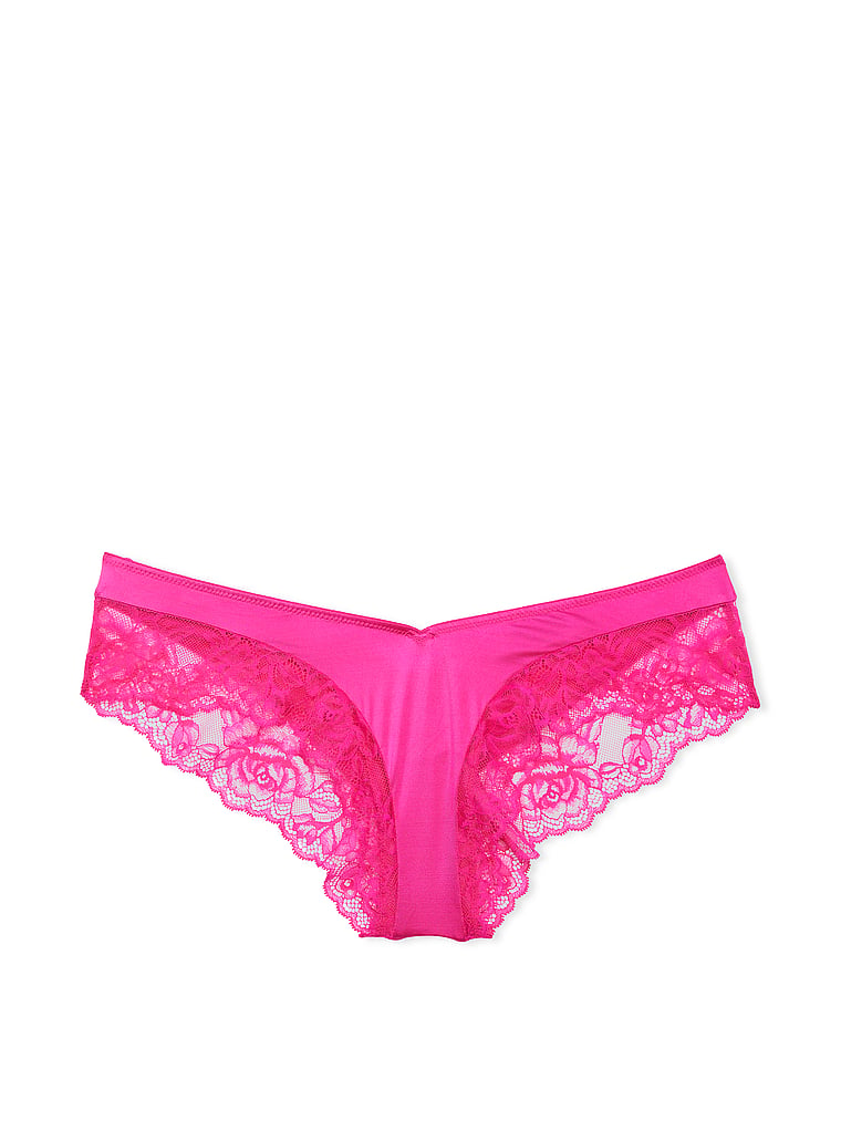 Rose Lace-Trim High-Leg Cheeky Panty image number null