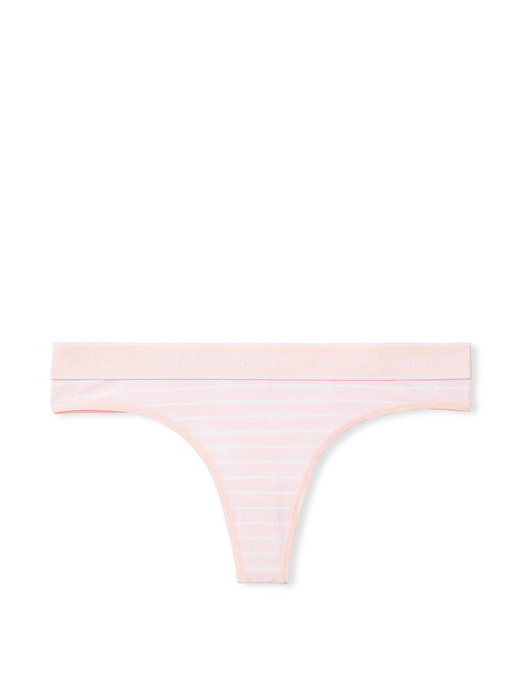 Logo Cotton Thong Panty image number null