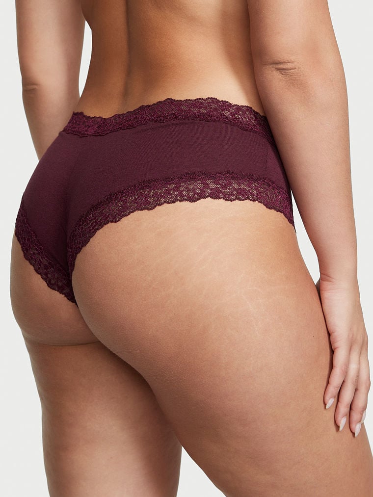 Posey Lace Waist Cotton Cheeky Panty image number null