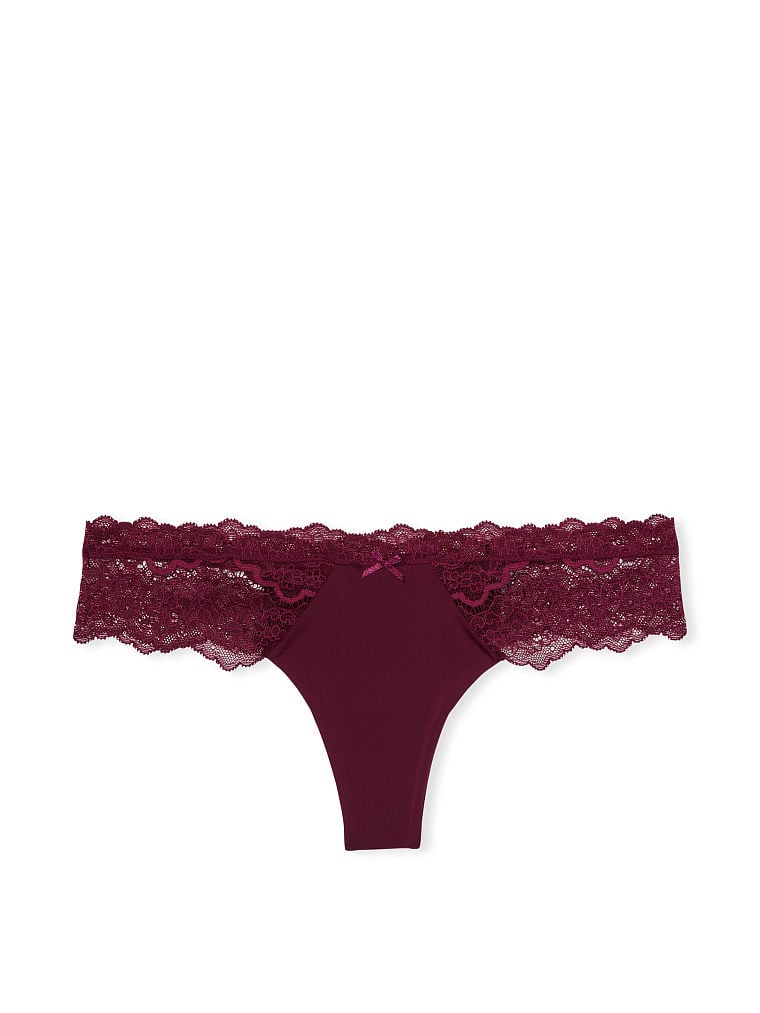 Floral Lace Thong Panty image number null