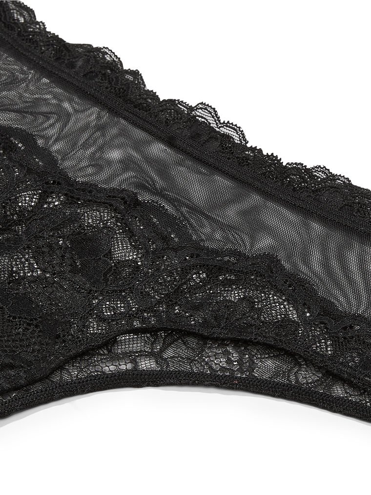 Lace & Mesh Cheeky Panty image number null