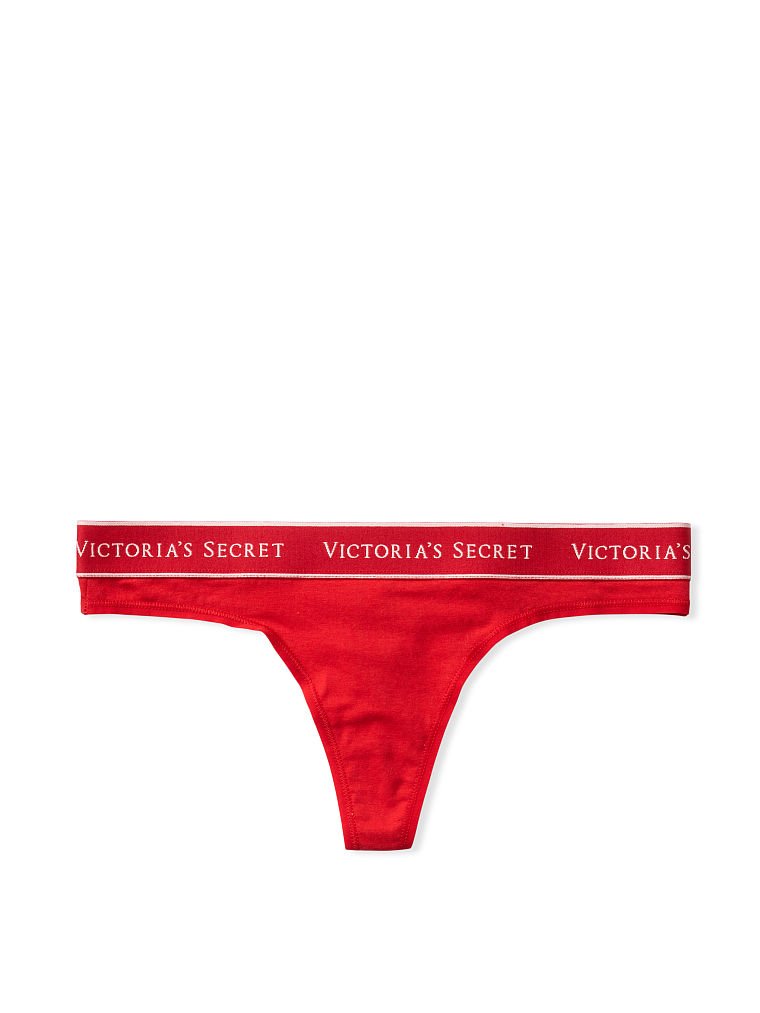 Logo Cotton Thong Panty image number null