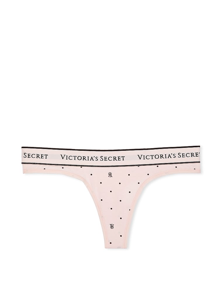 Logo Cotton Thong Panty image number null