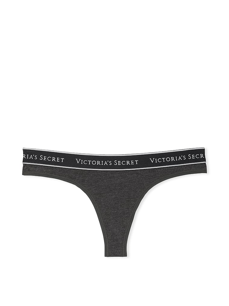 Logo Cotton Thong Panty image number null