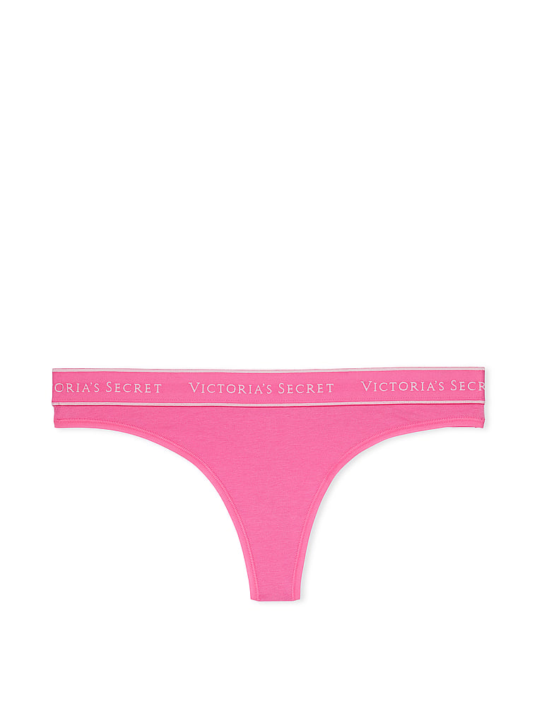 Logo Cotton Thong Panty image number null