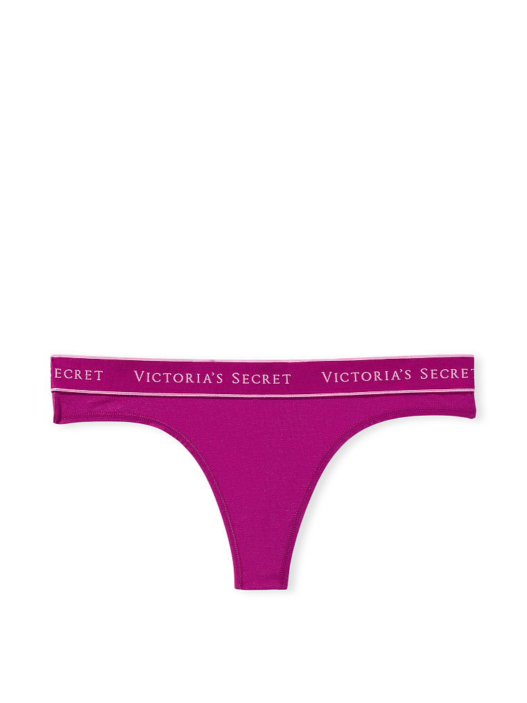 Logo Cotton Thong Panty image number null