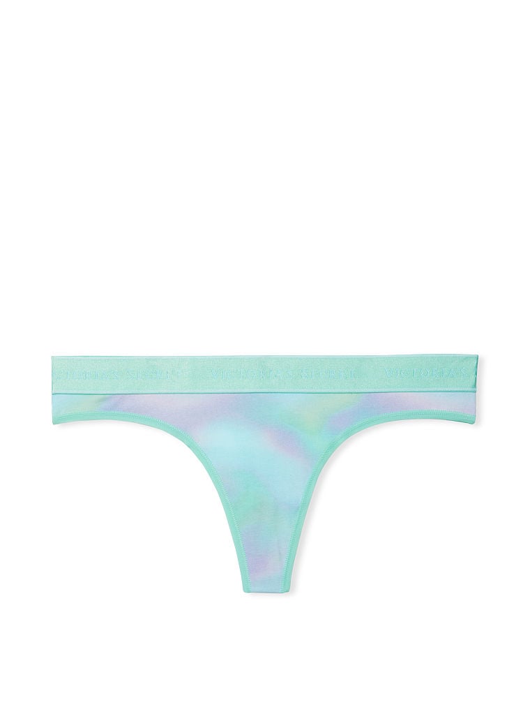 Logo Cotton Thong Panty image number null