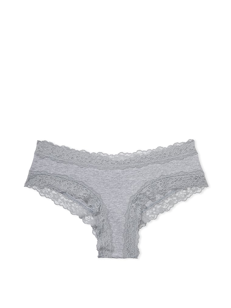 Lace-Waist Cotton Cheeky Panty image number null