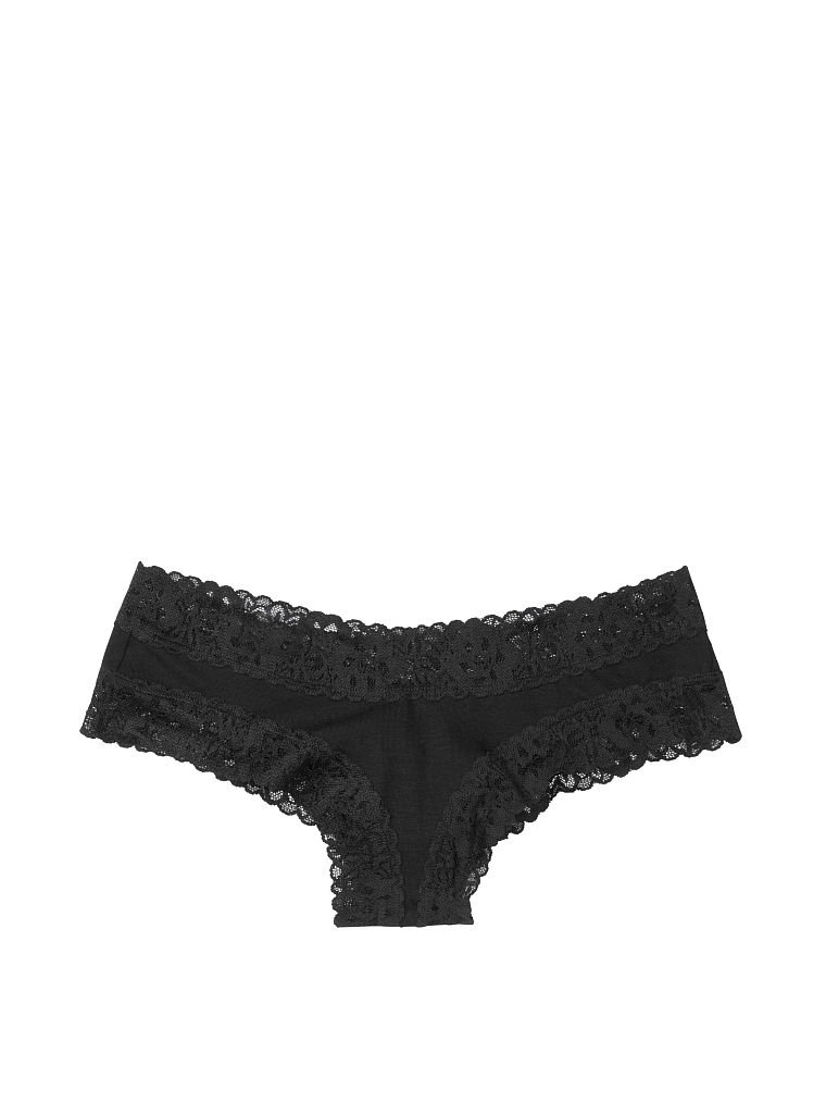 Lace Waist Cotton Cheeky Panty image number null