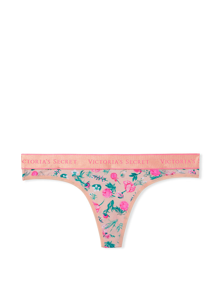 Logo Cotton Thong Panty image number null